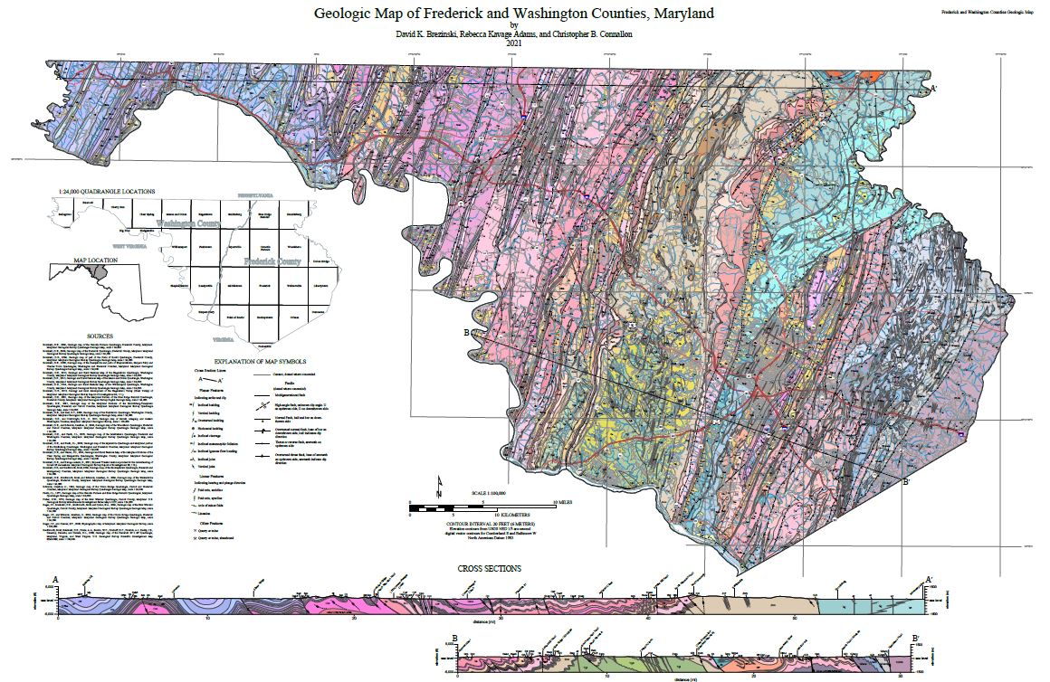 Geologic Map of Garrett, Allegany and Western Washington Counties